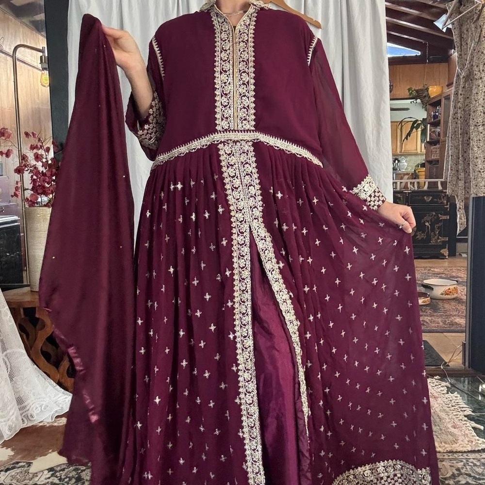 3-Piece Artisan Indian/Pakistani Wedding Gown Set- artisan made
